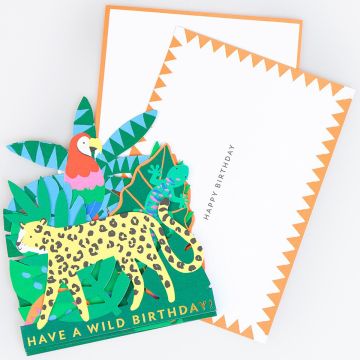 Meri Meri 3D BIRTHDAY GREETING CARD Jungle Jamboree