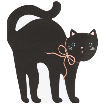 Meri Meri PAPER NAPKINS for Halloween BLACK CAT (16 Pcs)
