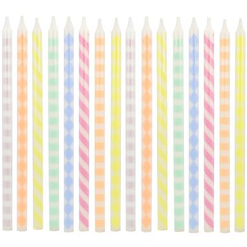 Meri Meri 16 Kuchenkerzen MUSTER Pastell
