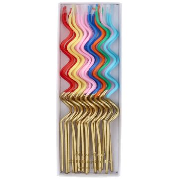 Meri Meri 20 KUCHENKERZEN Gold Dipped Swirly