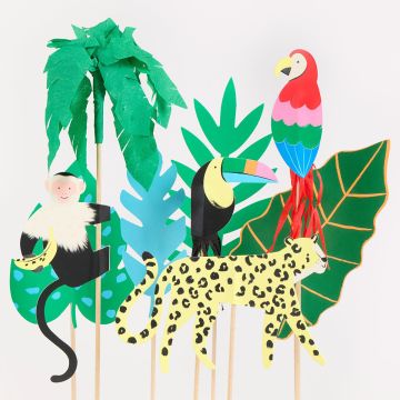 Meri Meri 8 CAKE TOPPERS Jungle Jamboree