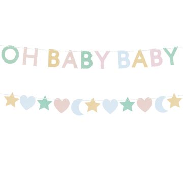 Meri Meri Mini Garland OH BABY Scallop Pastel