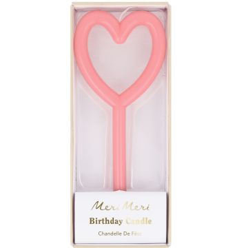 Meri Meri Große Kuchenkerze HERZ Rosa