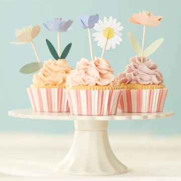 Meri Meri 24 CUPCAKE- & MUFFIN-SET Blumengarten