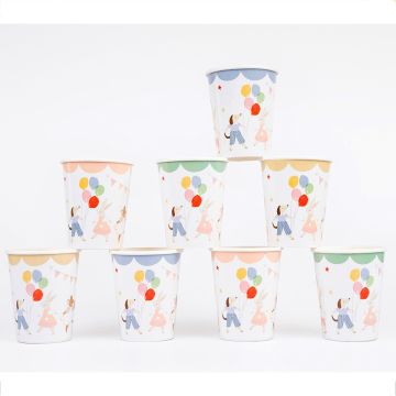 Meri Meri 8 Party Cups ANIMAL FRIENDS