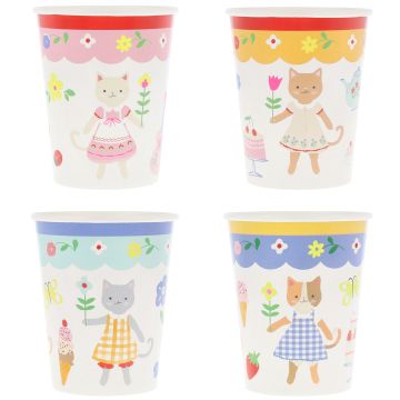 Meri Meri 8 PAPPBECHER "Kitten Club" Katzen