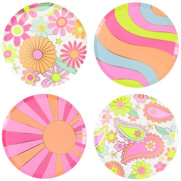 Meri Meri 8 Small PAPER PLATES Flower Power