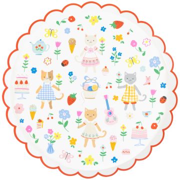 Meri Meri 8 PAPER PLATES Kitten Club