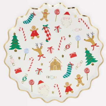 Meri Meri 8 Pappteller JOLLY CHRISTMAS