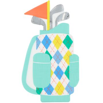 Meri Meri 16 NAPKINS Golf Bag Argyle