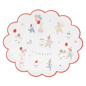 Meri Meri 8 Kleine Pappteller ANIMAL FRIENDS Oval
