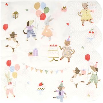 Meri Meri 16 Kleine Servietten ANIMAL FRIENDS