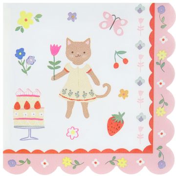 Meri Meri 16 Große SERVIETTEN "Kitten Club" Katzen