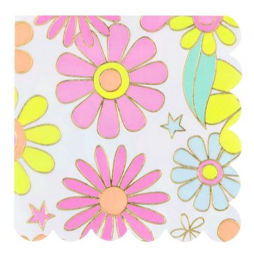 Meri Meri 16 Small NAPKINS FLORAL Flower Power