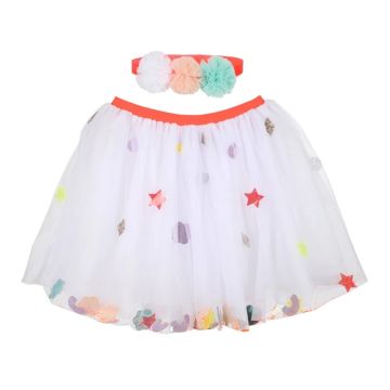 Meri Meri Verkleidungsset HAARBAND & TUTU weiße Pailetten