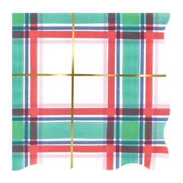 Meri Meri 16 Small NAPKINS Winter Tartan