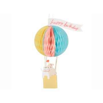 Meri Meri 3D Honeycomb Birthday Card HOT AIR BALLOON