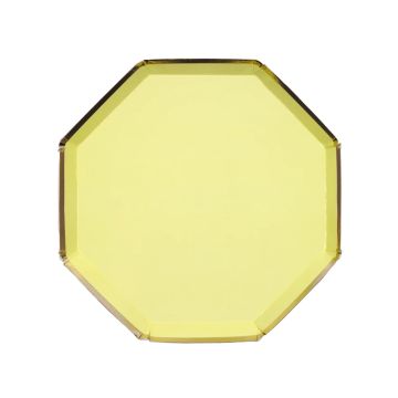 Meri Meri 8 Große Pappteller PALE YELLOW