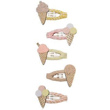 Mimi & Lula 5 Mini HAIR CLIPS Ice Cream Glitter