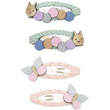 Mimi & Lula 4 HAIR CLIPS Caterpillar & Butterfly