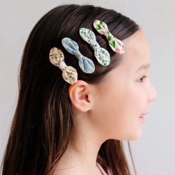 Mimi & Lula 4 Bow HAIR CLIPS with Flowers