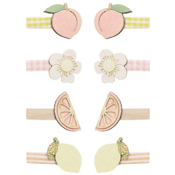 Mimi & Lula 8 Mini HAIR CLIPS Peachy Citrus