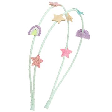 Mimi & Lula HEADBAND Rainbow & Star Glitter Turquoise
