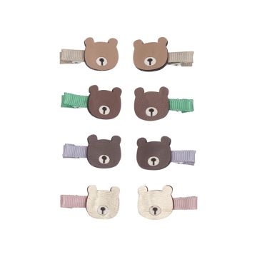 Mimi & Lula 8 Mini Hair Clips BILLY BEAR