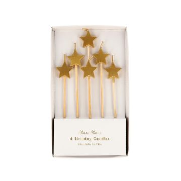 Meri Meri 6 Kuchenkerzen STERNE Gold