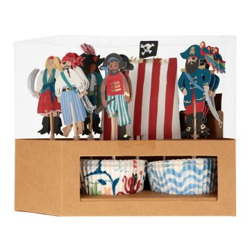 Meri Meri 24 CUPCAKE- & MUFFIN-SET Piratenschiff
