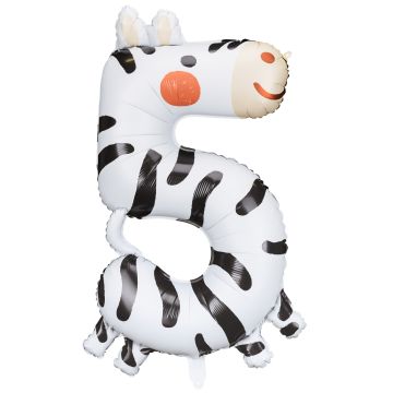 PartyDeco Birthday Balloon ZEBRA 5
