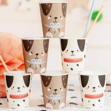 PartyDeco 6 Party Cups DOGS