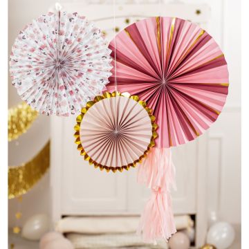 PartyDeco 3 Papier Rosetten BLUMEN