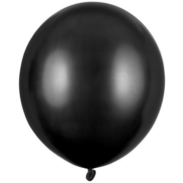 PartyDeco 25 STRONG Party Ballons Metallic Schwarz (43cm)