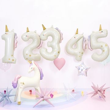 PartyDeco Geburtstags FOLIENBALLON Einhorn XXL (93 cm)