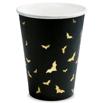 PartyDeco 6 Pappbecher FLEDERMÄUSE Trick or Treat