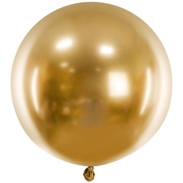 PartyDeco 1 Runder Party Ballon JUMBO GLOSSY Gold (60cm)
