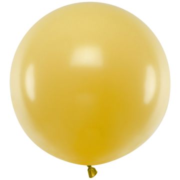 PartyDeco 1 Runder Party Ballon JUMBO METALLIC Gold (60cm)
