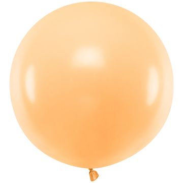 PartyDeco 1 Round Party Balloon JUMBO PASTEL Light Peach (60cm)