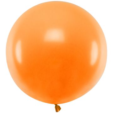 PartyDeco 1 Round Party Balloon JUMBO PASTEL Mandarin Orange (60cm)