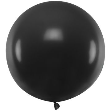 PartyDeco 1 Runder Party Ballon JUMBO Pastel Black (60cm)