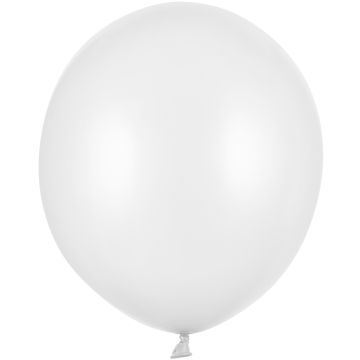 PartyDeco 25 STRONG Party Ballons Metallic Pur Weiß (43cm)