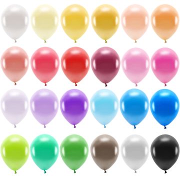 PartyDeco 10 Metallic ECO Party Balloons Medium (30cm)