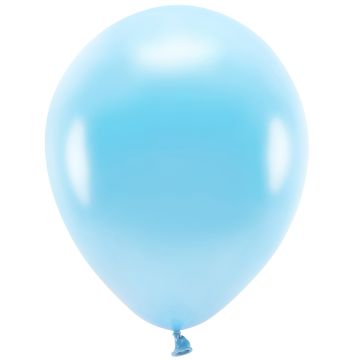 PartyDeco 10 ECO Party Ballons Metallic Light Blue (30cm)