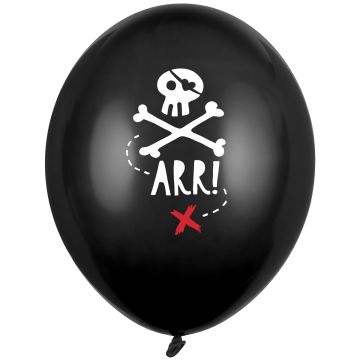 PartyDeco 6 PIRATES Balloons (30cm)
