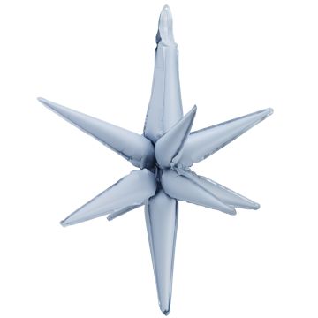 PartyDeco 3D Folienballon STERN Hellblau
