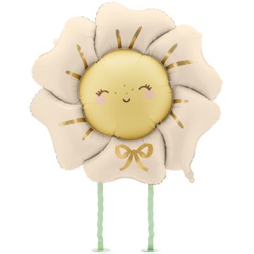PartyDeco Foil Balloon FLOWER light beige