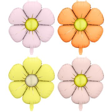 PartyDeco Set of Foil Balloons DAISY Garland Pastel