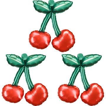 PartyDeco Set of Foil Balloons CHERRY Garland Red/Green