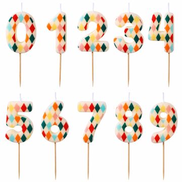 PartyDeco Cake Candles RHOMBUS Number